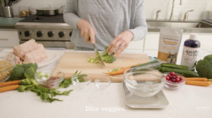 woman chopping ingredients