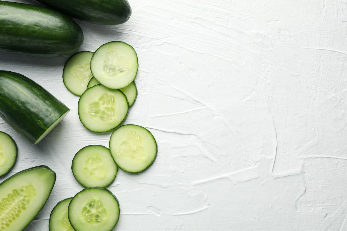 display of cucumbers