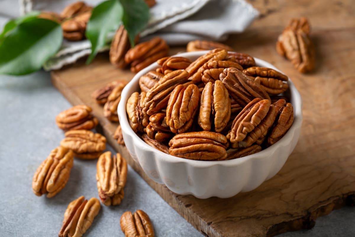 bowl of pecan nuts